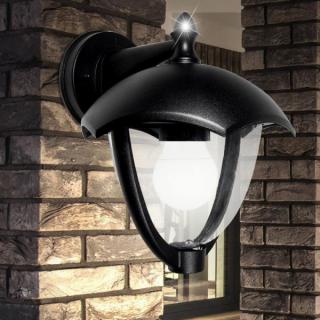 Lampa Perete Terasa tip Felinar 1xE27 Corp Negru Orientata in Jos