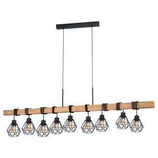 Lustra lemn EGLO TOWNSHEND 5 E27 9X60W, Negru, maro