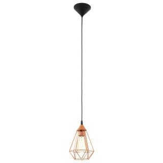 Pendul vintage EGLO TARBES  E27 1X60W O175mm, Negru, cupru