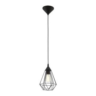 Pendul vintage EGLO TARBES E27 1X60W O175mm, Negru