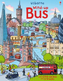 Carte cu jucarie autobuz,   Wind-up Bus  , Usborne