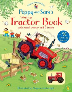 Carte cu jucarie tractor Poppy si Sam,   Poppy and Sam s Wind-up Tractor Book  , Usborne