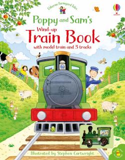 Carte cu jucarie tren Poppy si Sam,   Poppy and Sam s Wind-up Train Book  , Usborne