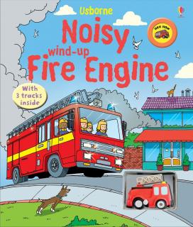 Carte cu jucarie   Wind-up noisy fire engine  , cu sunet, Usborne