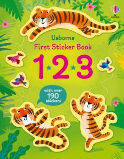 Carte cu stickers 123   First Sticker Book 123  , 190 stickers, Usborne