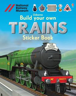 Carte cu stickers   Build Your Own Trains  , Usborne