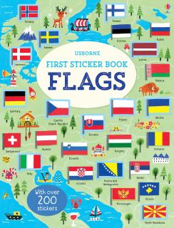 Carte de activitati   First Sticker Book Flags  , 200 stickers, Usborne