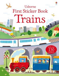 Carte de activitati   First Sticker Book Trains  , 150 stickers, Usborne