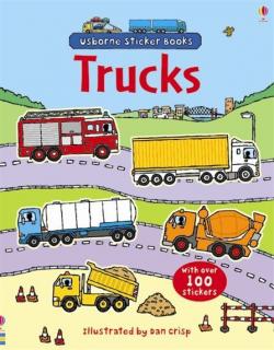 Carte de activitati   First Sticker Book Trucks  , 100 stickers, Usborne