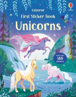 Carte de activitati   First Sticker Book Unicorns  , 180 stickers, Usborne