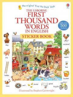 Carte de activitati   First Thousand Words in English Sticker Book  , 500 stickers, Usborne