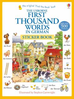 Carte de activitati   First Thousand Words in German Sticker Book  , 500 stickers, Usborne