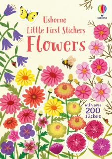 Carte de activitati   Little First Stickers Flowers  , format mic, 200 stickers, Usborne