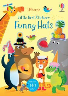 Carte de activitati   Little First Stickers Funny Hats  , format mic, 140 stickers, Usborne