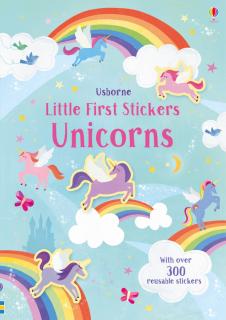 Carte de activitati   Little First Stickers Unicorns  , format mic, 300 stickers, Usborne