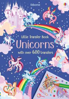 Carte de activitati   Little Transfer Book Unicorns  , 600 transfers, Usborne