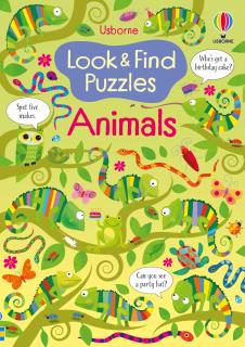 Carte de activitati   Look and Find Puzzles Animals  , 4 ani+, Usborne