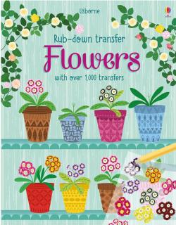 Carte de activitati   Rub-down transfer Flowers  , 1000 transfers, Usborne