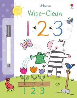 Carte de activitati scrie si sterge   Wipe-clean 123  , reutilizabila, Usborne