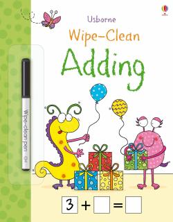 Carte de activitati scrie si sterge   Wipe-clean Adding  , reutilizabila, Usborne