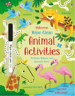 Carte de activitati scrie si sterge   Wipe-Clean Animal Activities  , reutilizabila, Usborne