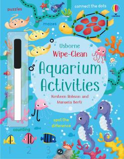 Carte de activitati scrie si sterge   Wipe-clean aquarium activities  , reutilizabila, Usborne