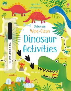 Carte de activitati scrie si sterge   Wipe-Clean Dinosaur Activities  , reutilizabila, Usborne