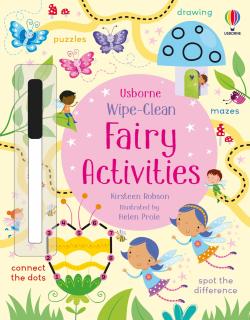 Carte de activitati scrie si sterge   Wipe-Clean Fairy Activities  , reutilizabila, Usborne