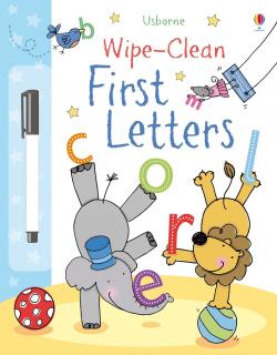 Carte de activitati scrie si sterge   Wipe-clean First Letters  , reutilizabila, Usborne