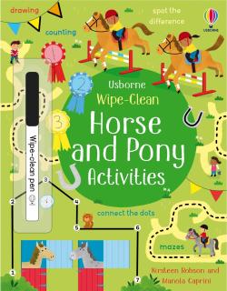 Carte de activitati scrie si sterge   Wipe-Clean Horse and Pony Activities  , reutilizabila, Usborne