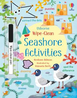 Carte de activitati scrie si sterge   Wipe-clean seashore activities  , reutilizabila, Usborne