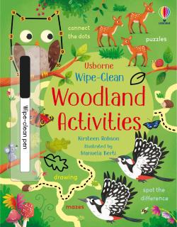 Carte de activitati scrie si sterge   Wipe-Clean Woodland Activities  , reutilizabila, Usborne