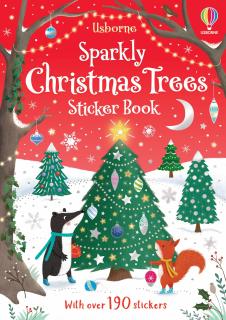 Carte de activitati   Sparkly Christmas Trees Stickers  , format mic, 190 stickers, Usborne