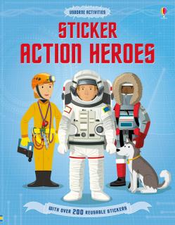 Carte de activitati   Sticker Action Heroes  , 200 stickers, Usborne