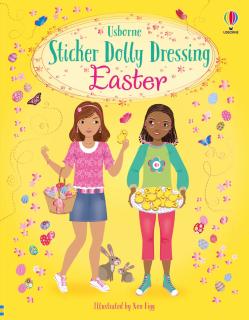 Carte de activitati   Sticker Dolly Dressing Easter  , format mare A4, Usborne