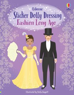 Carte de activitati   Sticker Dolly Dressing Fashion Long Ago  , format A4, Usborne