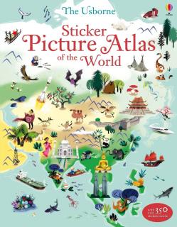 Carte de activitati   Sticker Picture Atlas of the World  , 350 stickers, Usborne