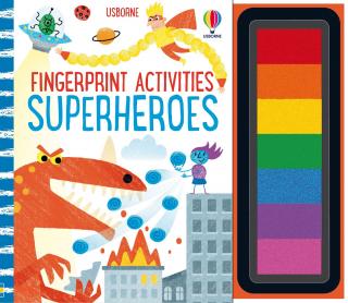 Carte de pictat cu degetele   Fingerprint activities Superheroes  , Usborne
