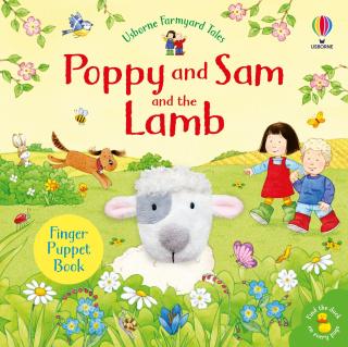 Carte interactiva cu marioneta deget Mielusel,   Poppy and Sam and the Lamb  , Usborne