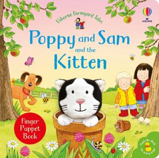 Carte interactiva cu marioneta deget Pisica,   Poppy and Sam and the Kitten  , Usborne