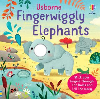 Carte interactiva   Fingerwiggly Elephants  , marioneta deget, cartonata, Usborne