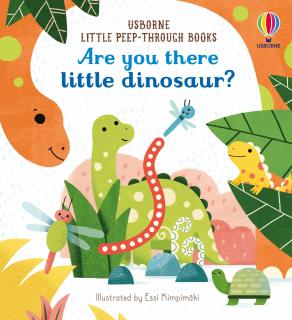 Carte senzoriala   Are you there little dinosaur?  , cartonata, cu decupaje, Usborne