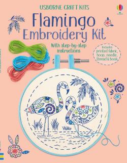 Kit de brodat Flamingo,   Embroidery kit: Flamingo  , Usborne