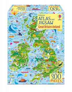 Puzzle + atlas   Atlas and Jigsaw Great Britain  Ireland  , 300 de piese, Usborne