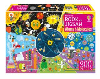 Puzzle + carte   Book and Jigsaw Atoms and Molecules  , 300 de piese, Usborne