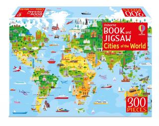 Puzzle + carte   Book and Jigsaw Cities of the World  , 300 de piese, Usborne