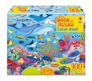 Puzzle + carte   Book and Jigsaw Coral Reef  , 300 de piese, Usborne