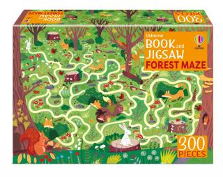 Puzzle + carte   Book and Jigsaw Forest Maze  , 300 de piese, Usborne