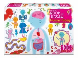 Puzzle + carte   Book and Jigsaw Human Body  , 100 de piese, Usborne