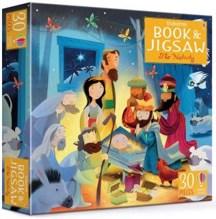 Puzzle + carte   Book and Jigsaw Nativity  , 30 de piese, Usborne